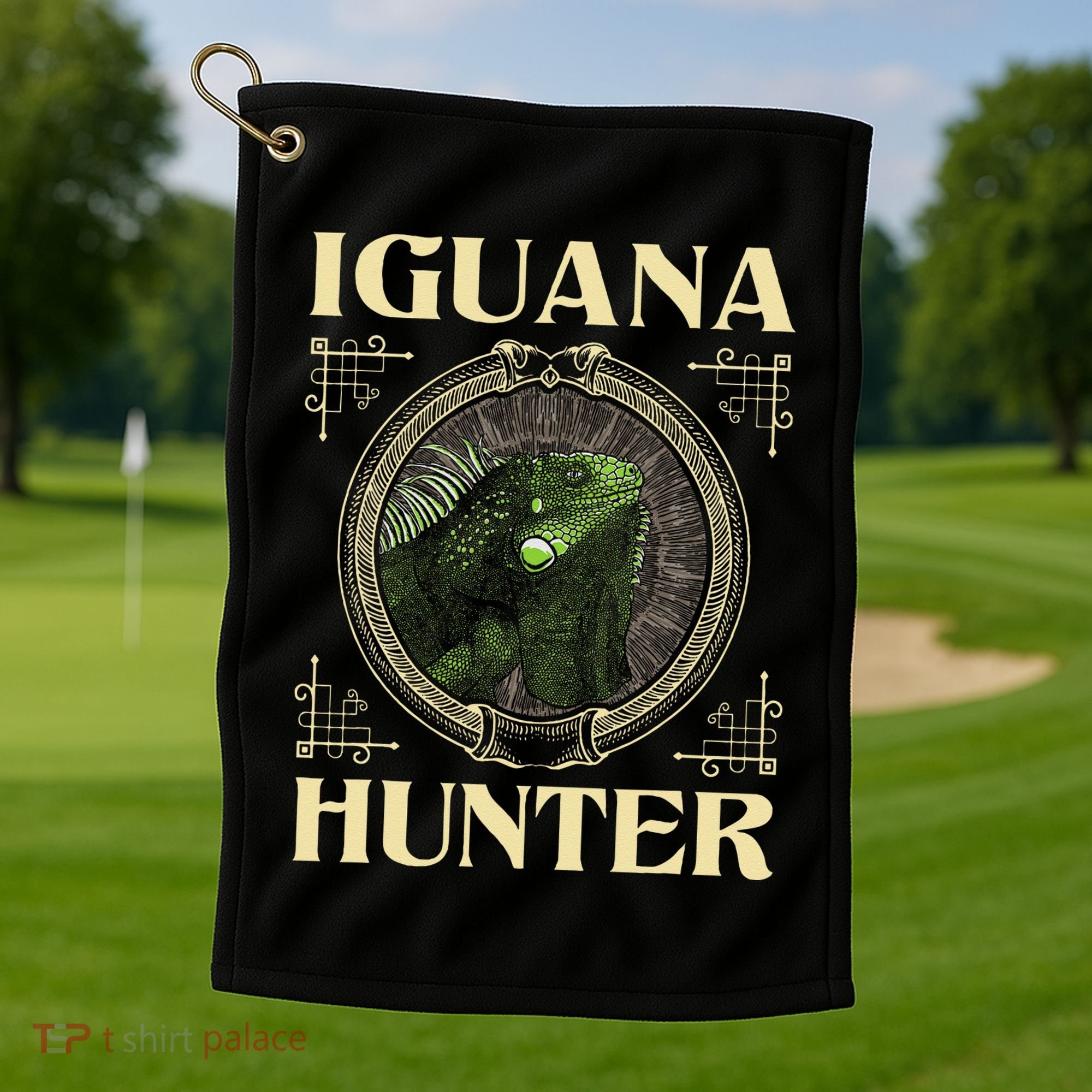 Iguana Hunter Zookeeper Reptile Animal Lover Herpetology Golf Towel