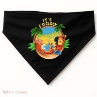 It Is 5 O'clock Somewhere Parrot Drinking Summer Vacation USA-Made Doggie Bandana thumb 0
