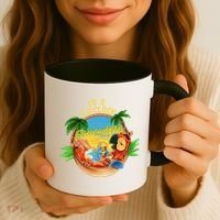 It Is 5 O'clock Somewhere Parrot Drinking Summer Vacation Coffee Mug thumb 3