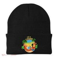 It Is 5 O'clock Somewhere Parrot Drinking Summer Vacation Beanie thumb 0