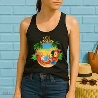 It Is 5 O'clock Somewhere Parrot Drinking Summer Vacation Women's Tank Top thumb 2