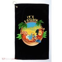 It Is 5 O'clock Somewhere Parrot Drinking Summer Vacation Golf Towel thumb 0