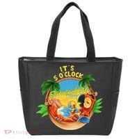 It Is 5 O'clock Somewhere Parrot Drinking Summer Vacation Tote Bag thumb 0