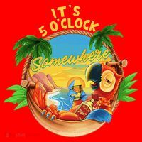 It Is 5 O'clock Somewhere Parrot Drinking Summer Vacation Santa Hat thumb 1