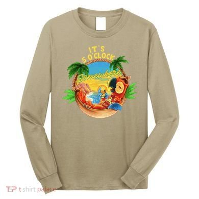 It Is 5 O'clock Somewhere Parrot Drinking Summer Vacation Long Sleeve Shirt