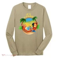 It Is 5 O'clock Somewhere Parrot Drinking Summer Vacation Long Sleeve Shirt thumb 0
