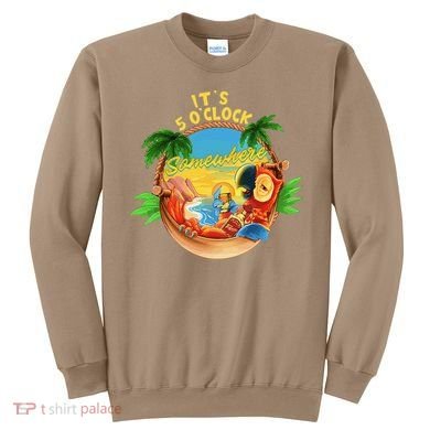 It Is 5 O'clock Somewhere Parrot Drinking Summer Vacation Sweatshirt