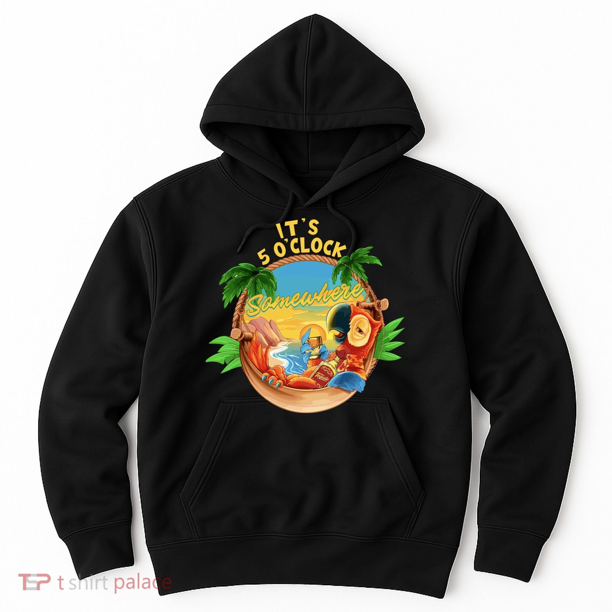 It Is 5 Oclock Somewhere Parrot Drinking Summer Vacation Hoodie
