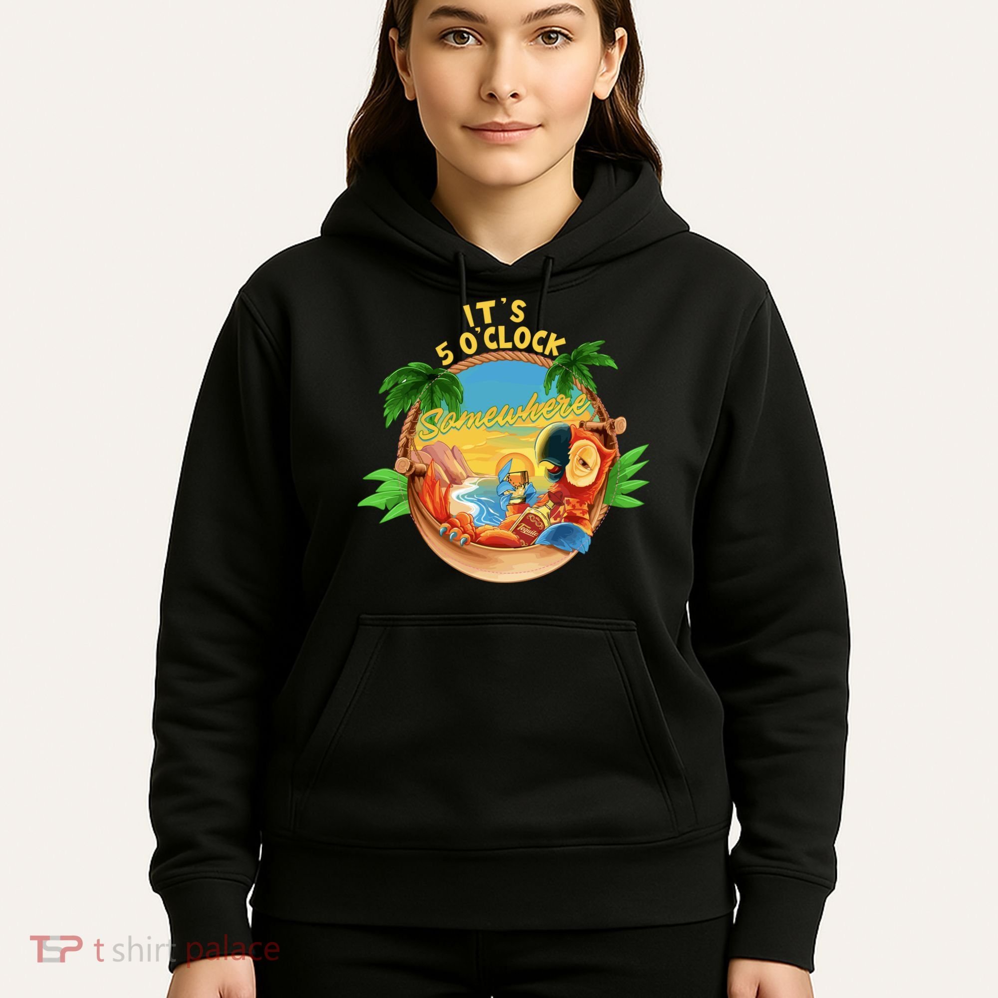 It Is 5 Oclock Somewhere Parrot Drinking Summer Vacation Hoodie