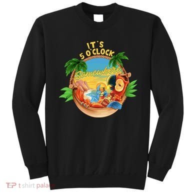 It Is 5 Oclock Somewhere Parrot Drinking Summer Vacation Sweatshirt