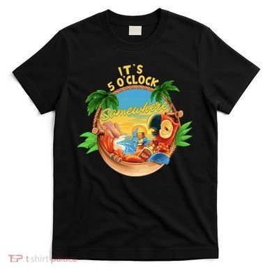 It Is 5 Oclock Somewhere Parrot Drinking Summer Vacation T-Shirt