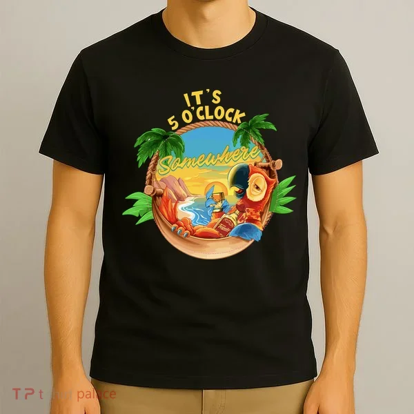 It Is 5 Oclock Somewhere Parrot Drinking Summer Vacation T-Shirt