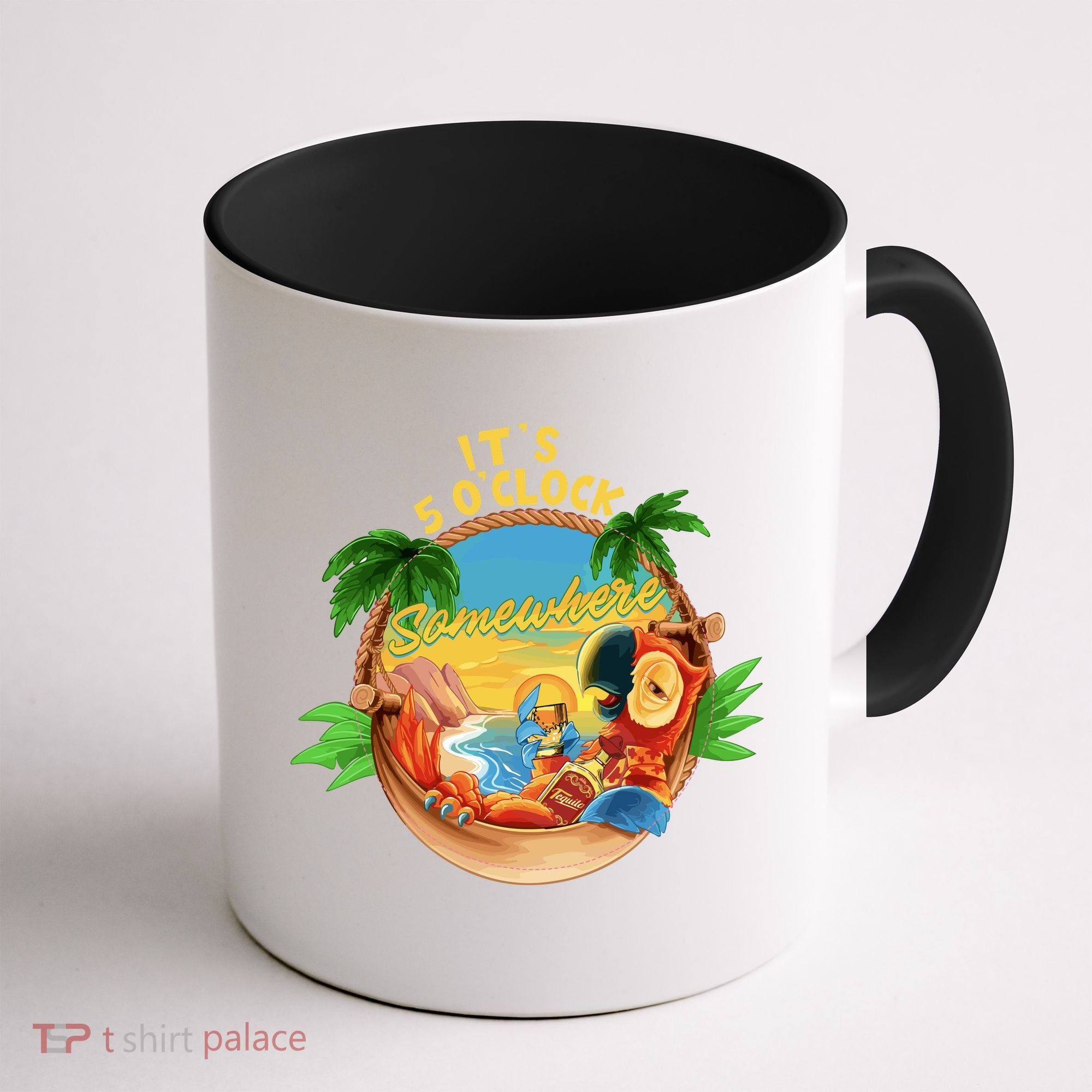 It Is 5 Oclock Somewhere Parrot Drinking Summer Vacation Coffee Mug