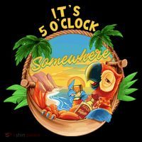 It Is 5 Oclock Somewhere Parrot Drinking Summer Vacation Coaster thumb 2