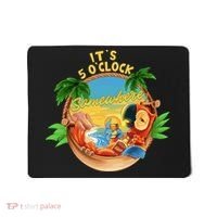 It Is 5 Oclock Somewhere Parrot Drinking Summer Vacation Mousepad thumb 0