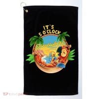 It Is 5 Oclock Somewhere Parrot Drinking Summer Vacation Golf Towel thumb 0