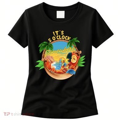 It Is 5 Oclock Somewhere Parrot Drinking Summer Vacation Women's T-Shirt
