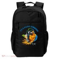 It Is 5 Oclock Somewhere Parrot Drinking Summer Vacation Backpack thumb 0