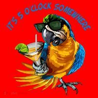 It Is 5 Oclock Somewhere Parrot Drinking Summer Vacation Santa Hat thumb 1