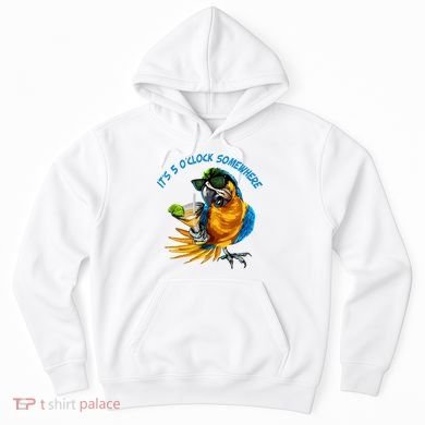 It Is 5 Oclock Somewhere Parrot Drinking Summer Vacation Hoodie