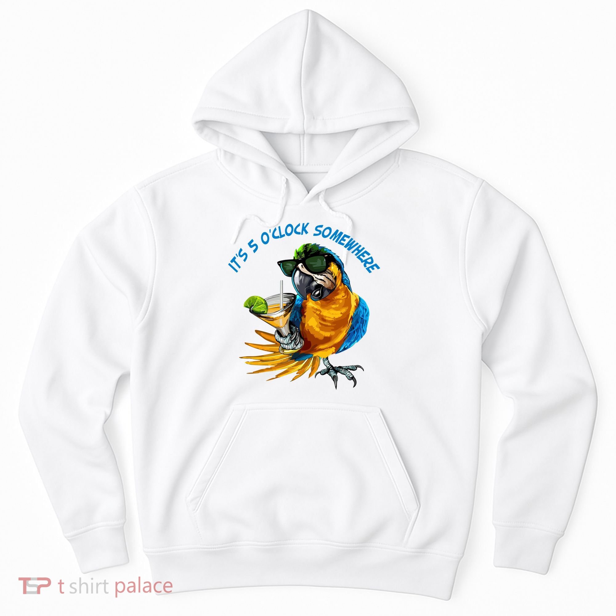 It Is 5 Oclock Somewhere Parrot Drinking Summer Vacation Hoodie
