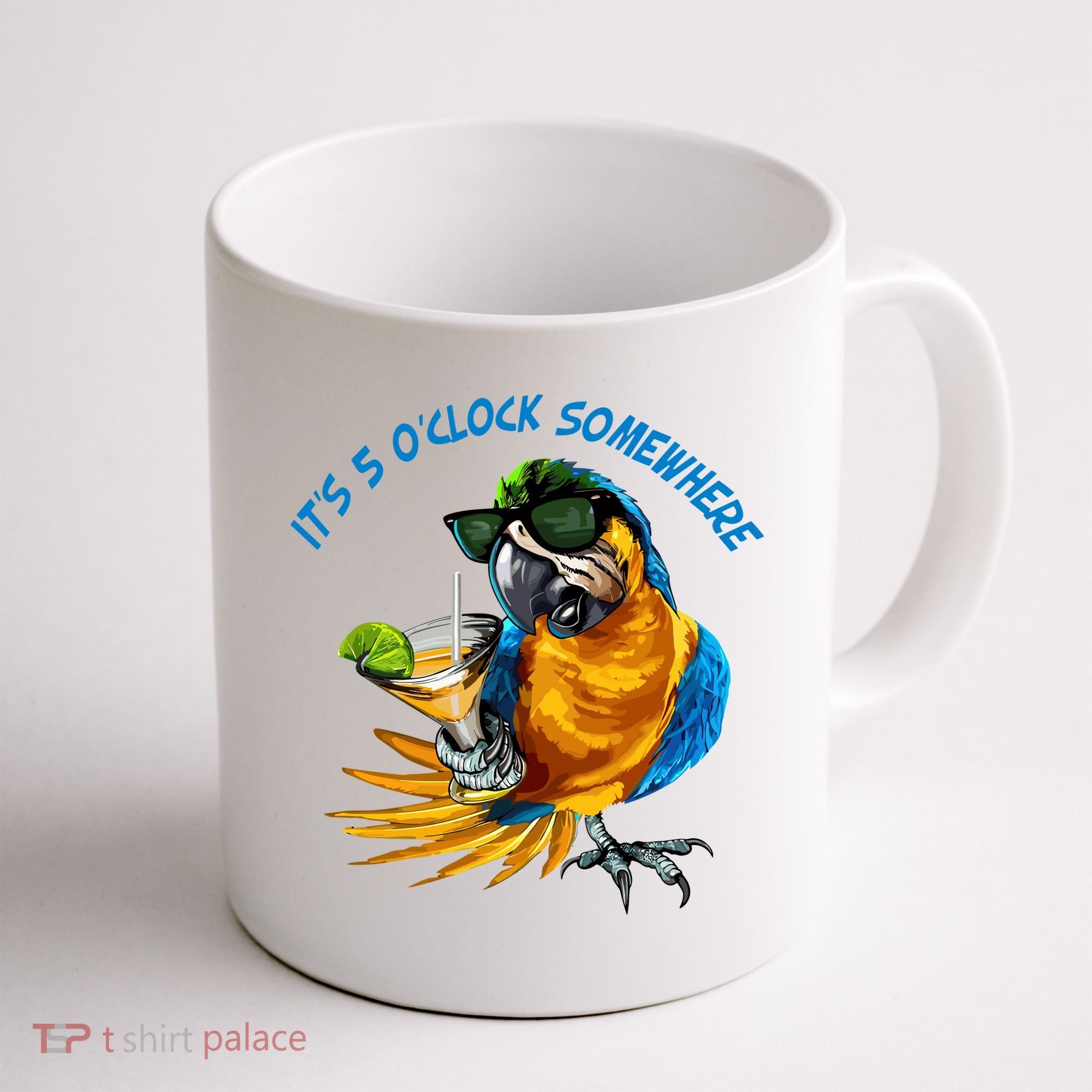 It Is 5 Oclock Somewhere Parrot Drinking Summer Vacation Coffee Mug