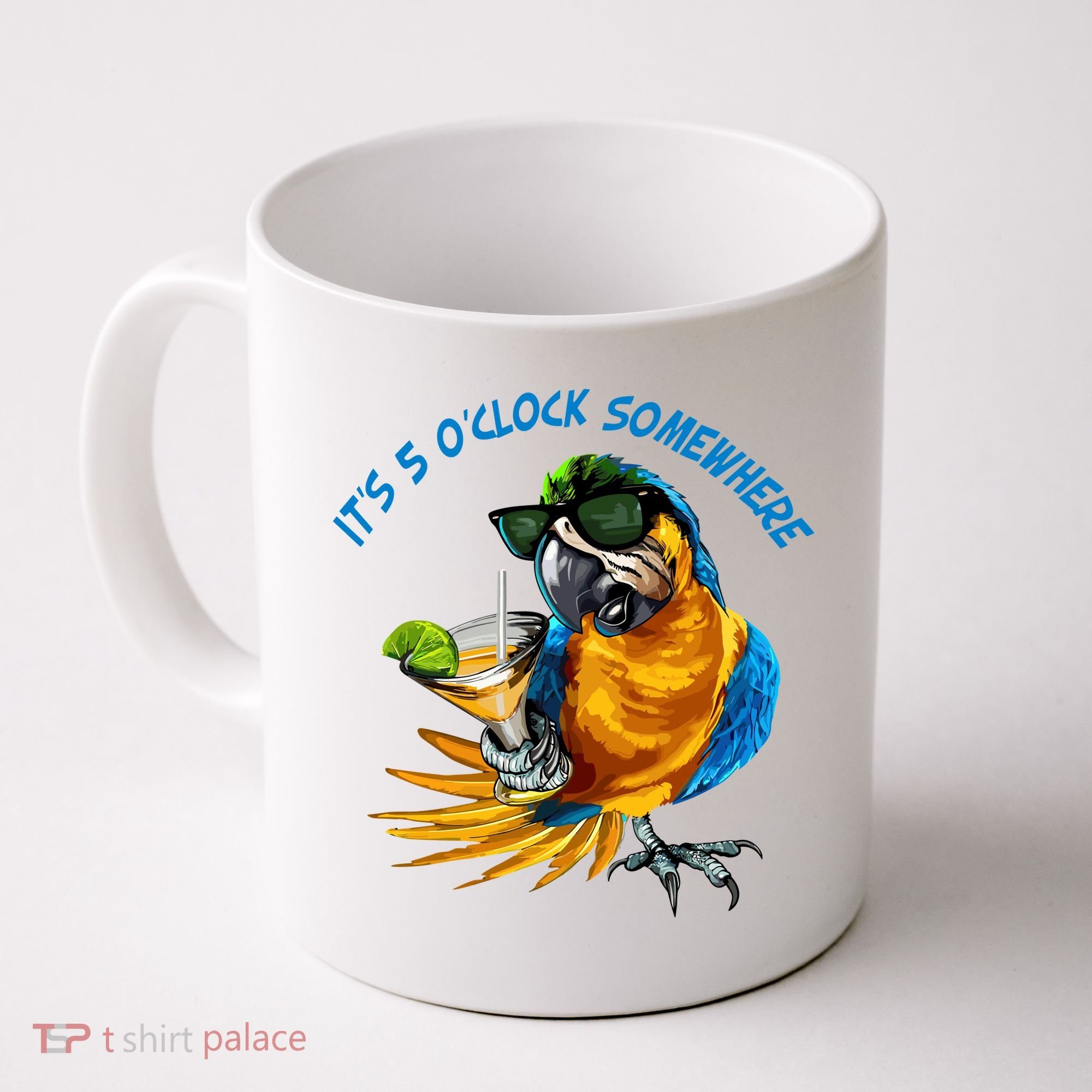 It Is 5 Oclock Somewhere Parrot Drinking Summer Vacation Coffee Mug