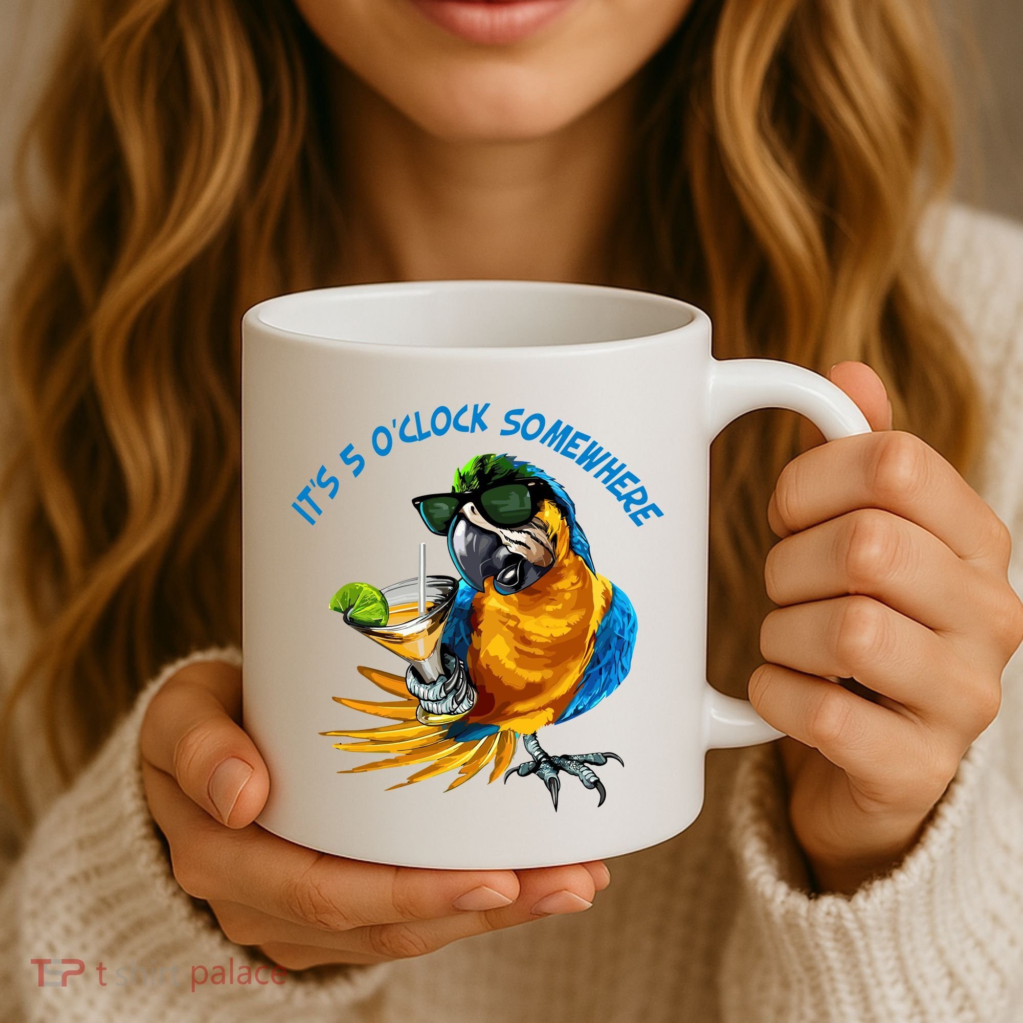 It Is 5 Oclock Somewhere Parrot Drinking Summer Vacation Coffee Mug