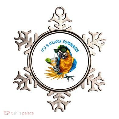 It Is 5 Oclock Somewhere Parrot Drinking Summer Vacation Ornament
