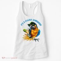 It Is 5 Oclock Somewhere Parrot Drinking Summer Vacation Women's Tank Top thumb 0
