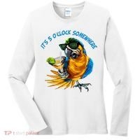 It Is 5 Oclock Somewhere Parrot Drinking Summer Vacation Women's Long Sleeve Shirt thumb 0