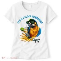It Is 5 Oclock Somewhere Parrot Drinking Summer Vacation Women's T-Shirt thumb 0