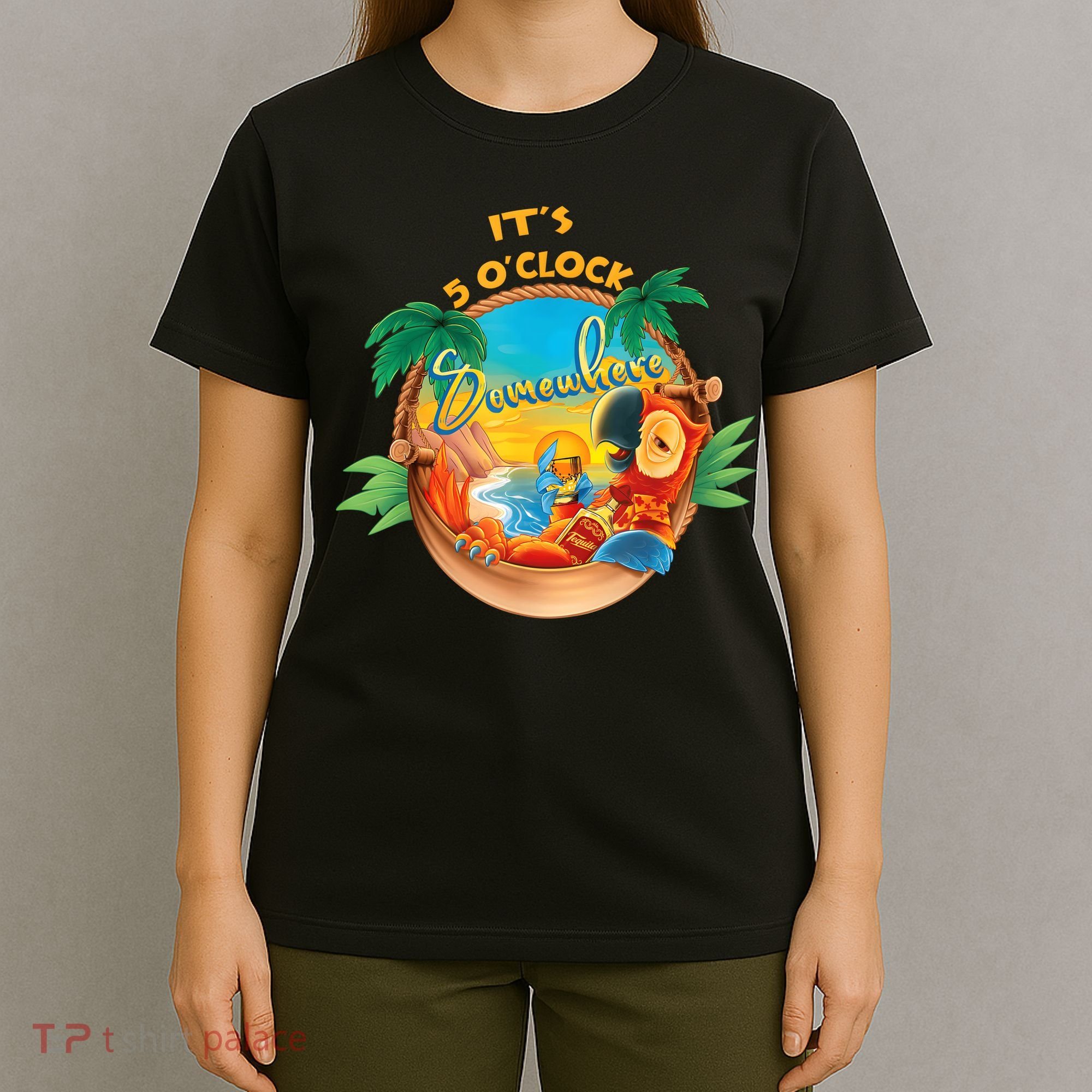 It Is 5 Oclock Somewhere Drinking Parrot T-Shirt