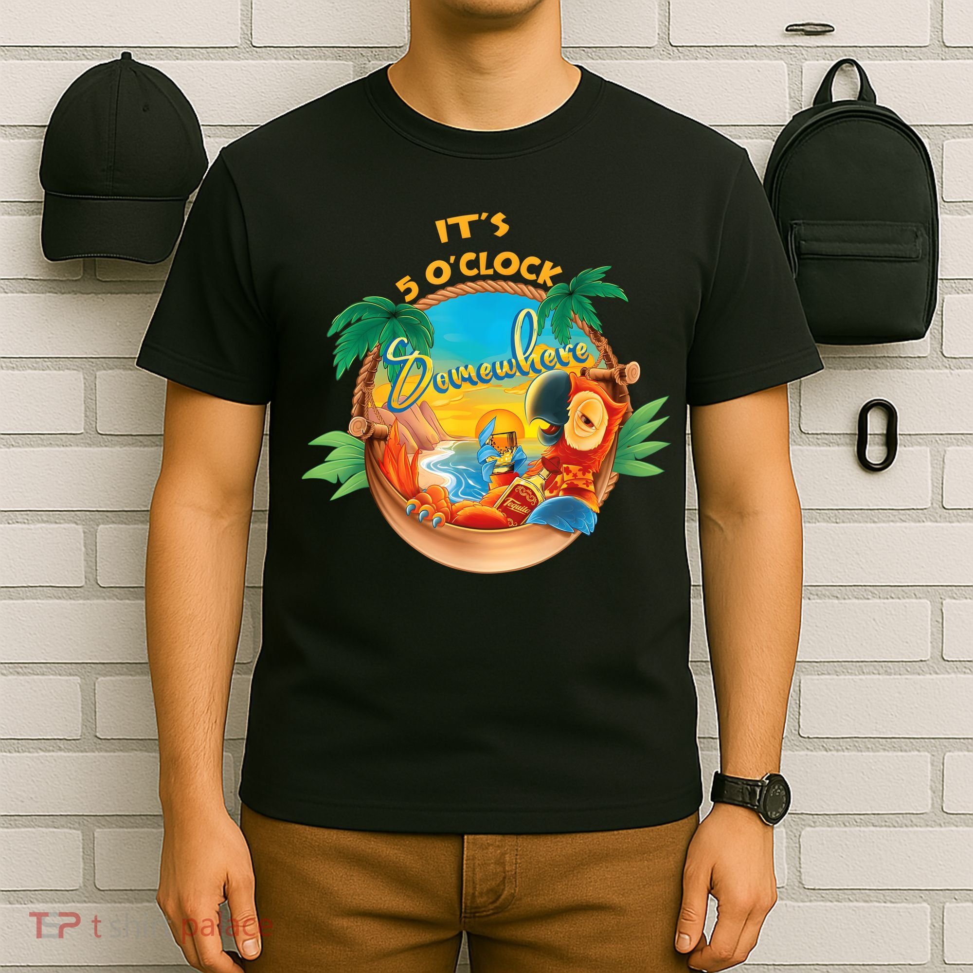 It Is 5 Oclock Somewhere Drinking Parrot T-Shirt