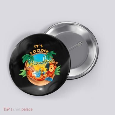 It Is 5 Oclock Somewhere Drinking Parrot Button