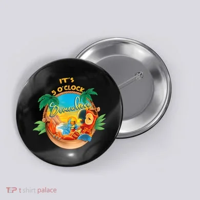 It Is 5 Oclock Somewhere Drinking Parrot Button