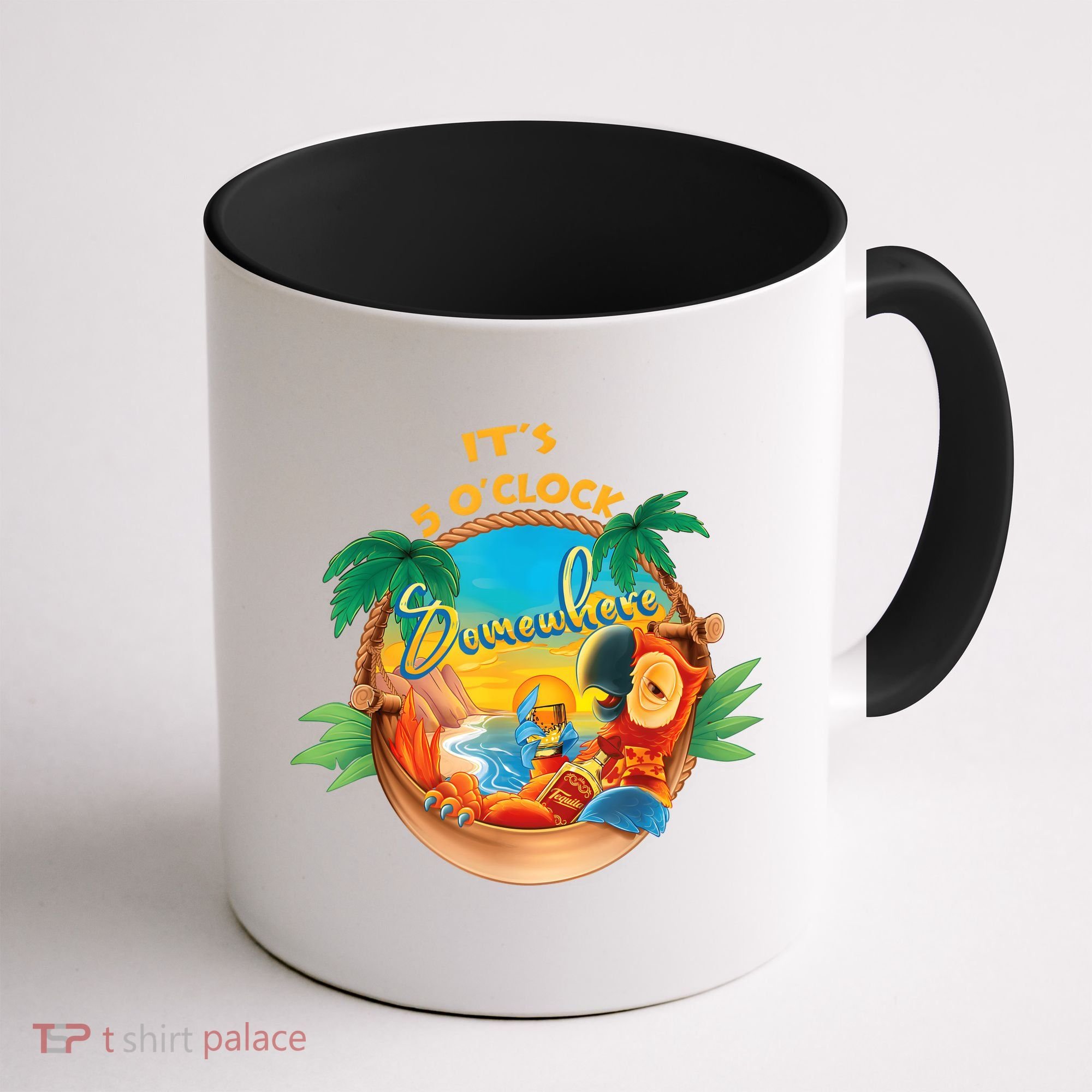 It Is 5 Oclock Somewhere Drinking Parrot Coffee Mug