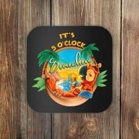 It Is 5 Oclock Somewhere Drinking Parrot Coaster thumb 0