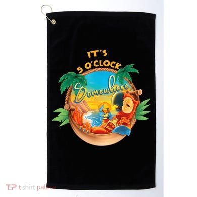 It Is 5 Oclock Somewhere Drinking Parrot Golf Towel
