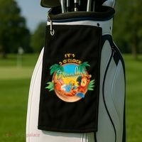 It Is 5 Oclock Somewhere Drinking Parrot Golf Towel thumb 2