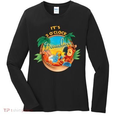 It Is 5 Oclock Somewhere Drinking Parrot Women's Long Sleeve Shirt