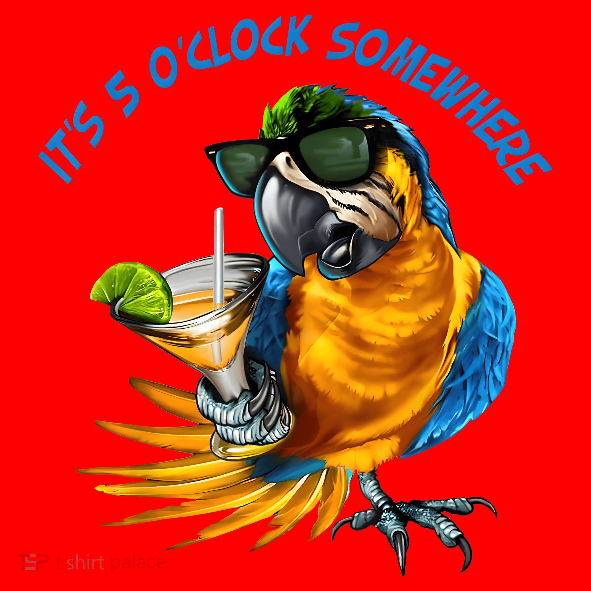 It Is 5 Oclock Somewhere Drinking Parrot Santa Hat