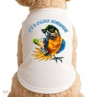 It Is 5 Oclock Somewhere Drinking Parrot Doggie Tank thumb 0