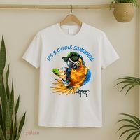 It Is 5 Oclock Somewhere Drinking Parrot T-Shirt thumb 2