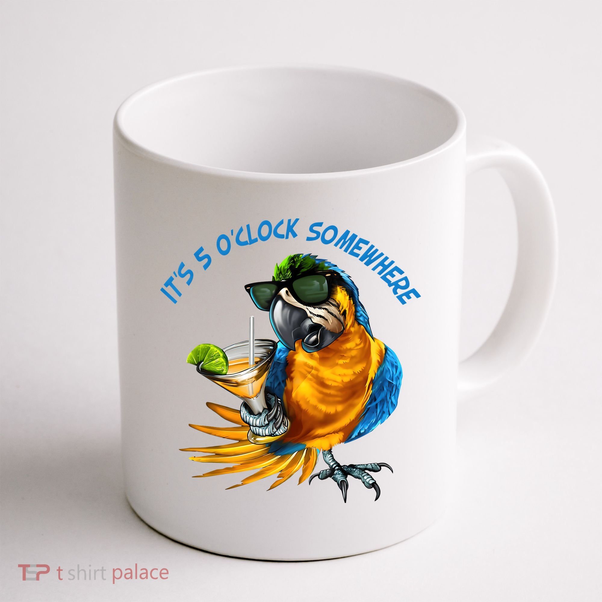 It Is 5 Oclock Somewhere Drinking Parrot Coffee Mug