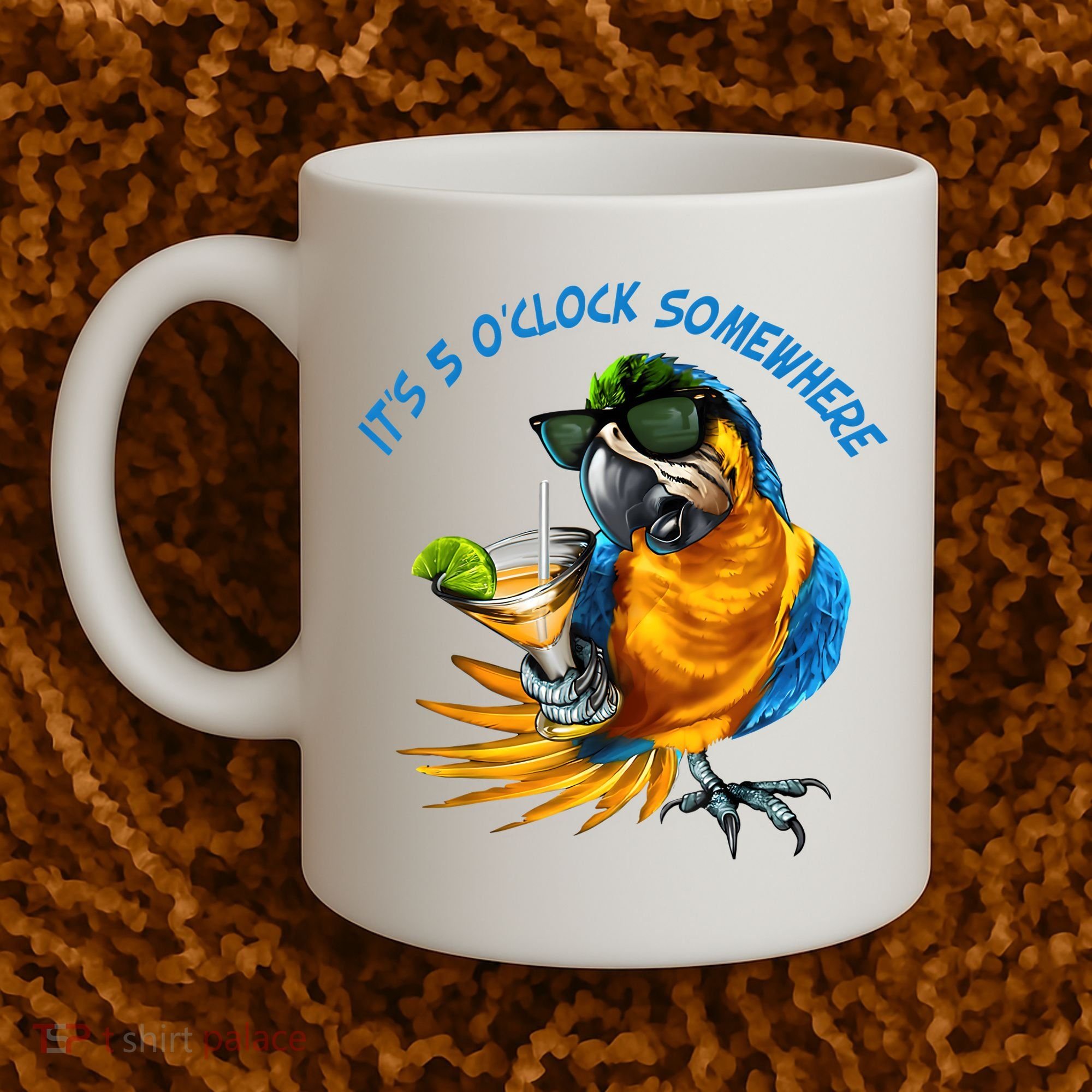 It Is 5 Oclock Somewhere Drinking Parrot Coffee Mug
