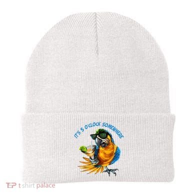 It Is 5 Oclock Somewhere Drinking Parrot Beanie
