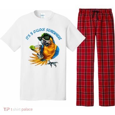 It Is 5 Oclock Somewhere Drinking Parrot Pajama Set