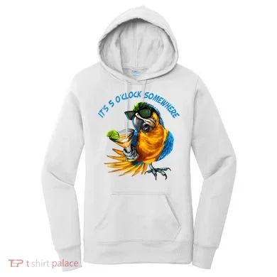 It Is 5 Oclock Somewhere Drinking Parrot Women's Hoodie