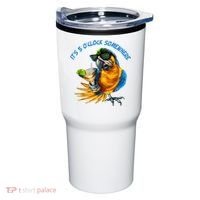 It Is 5 Oclock Somewhere Drinking Parrot Tumbler thumb 0
